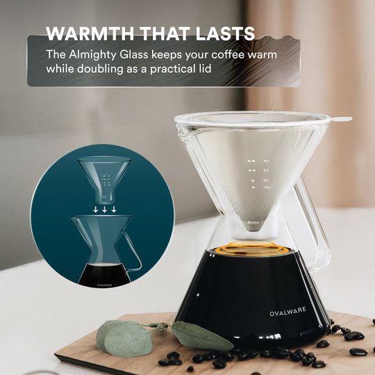 Ovalware Pour-Over Coffee Maker with Reusable Filter | 500 ml / 17 oz