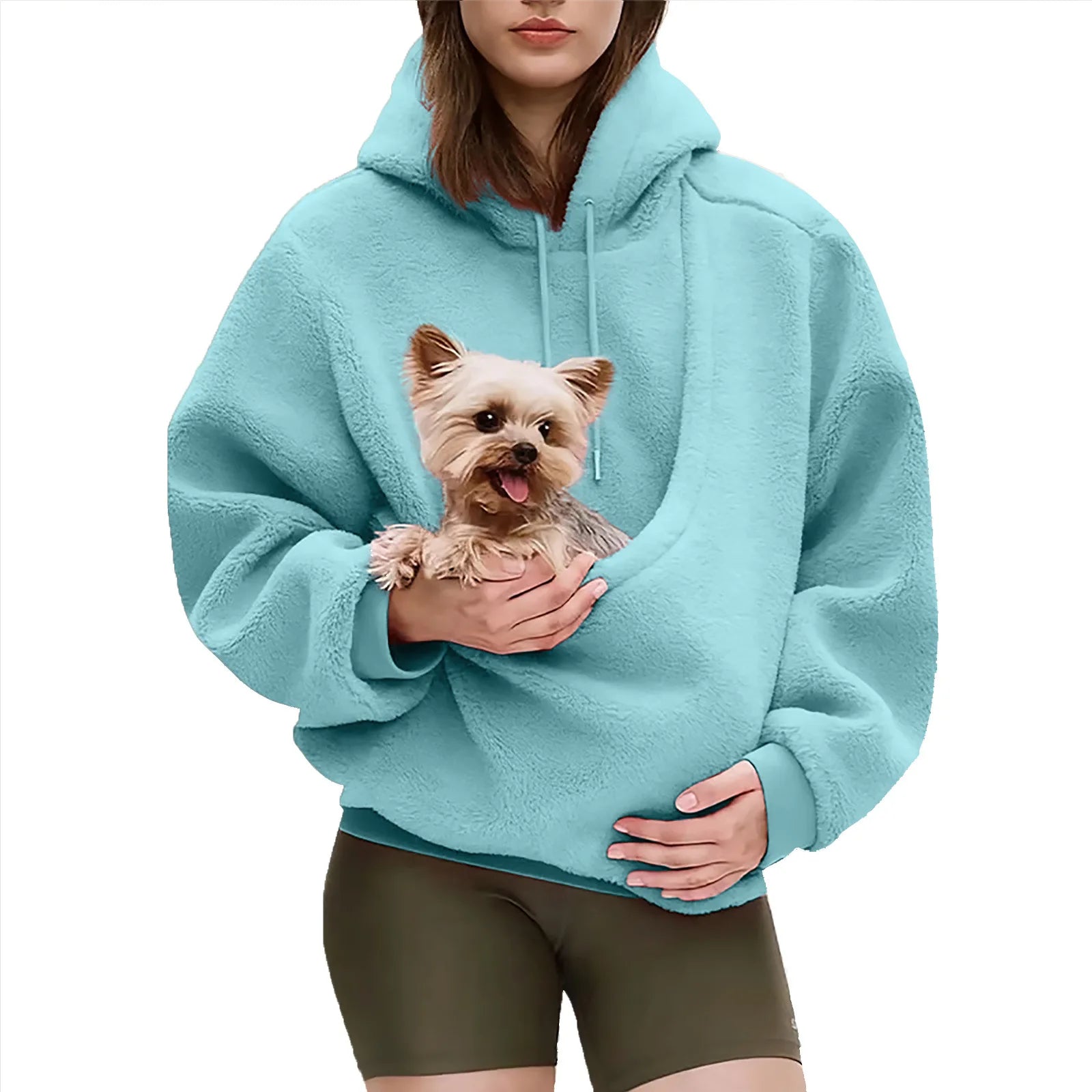 Plush Hooded Pet Pocket Sweatshirt - Unisex