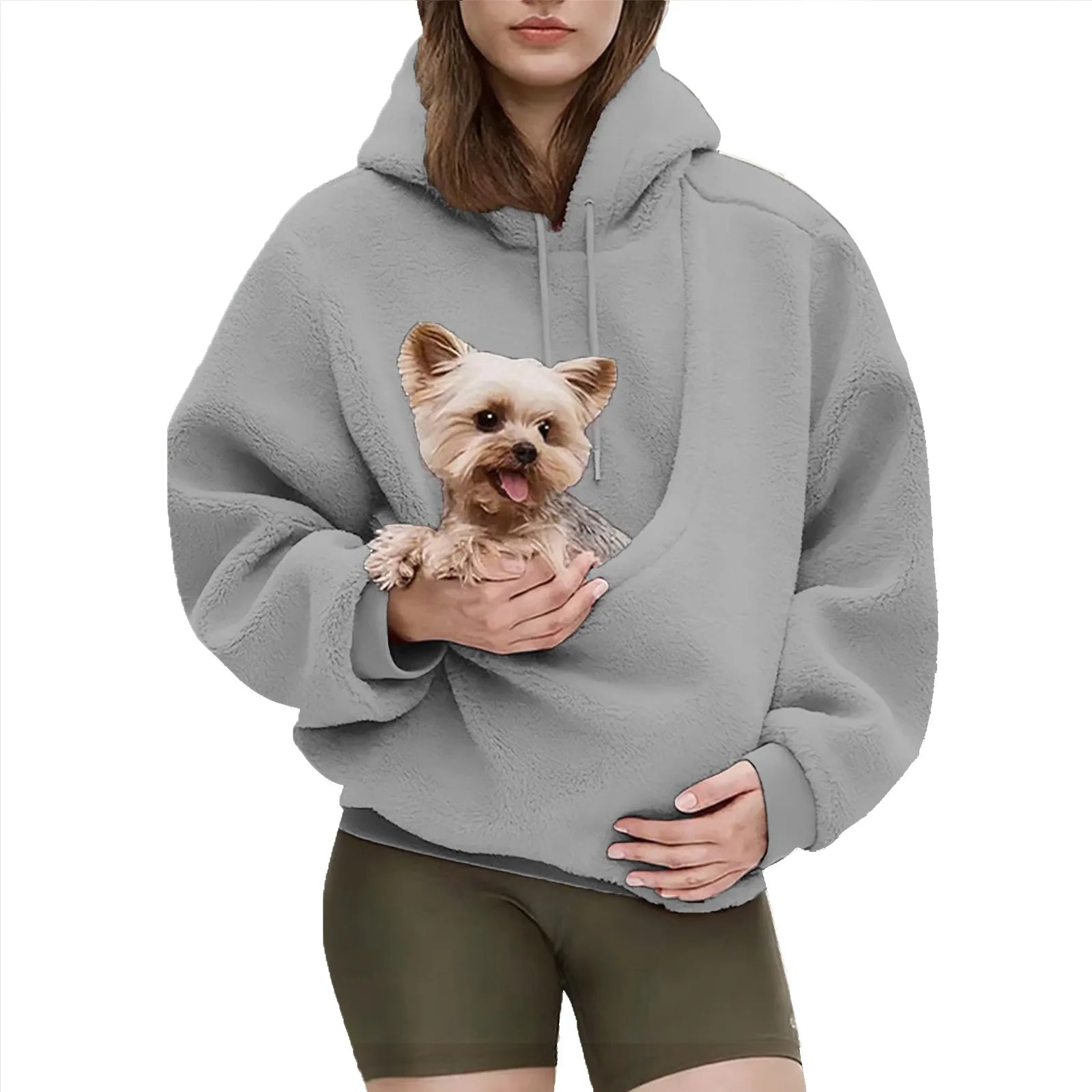 Plush Hooded Pet Pocket Sweatshirt - Unisex