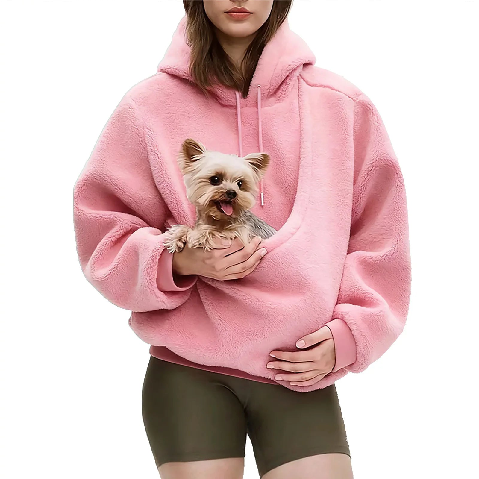 Plush Hooded Pet Pocket Sweatshirt - Unisex