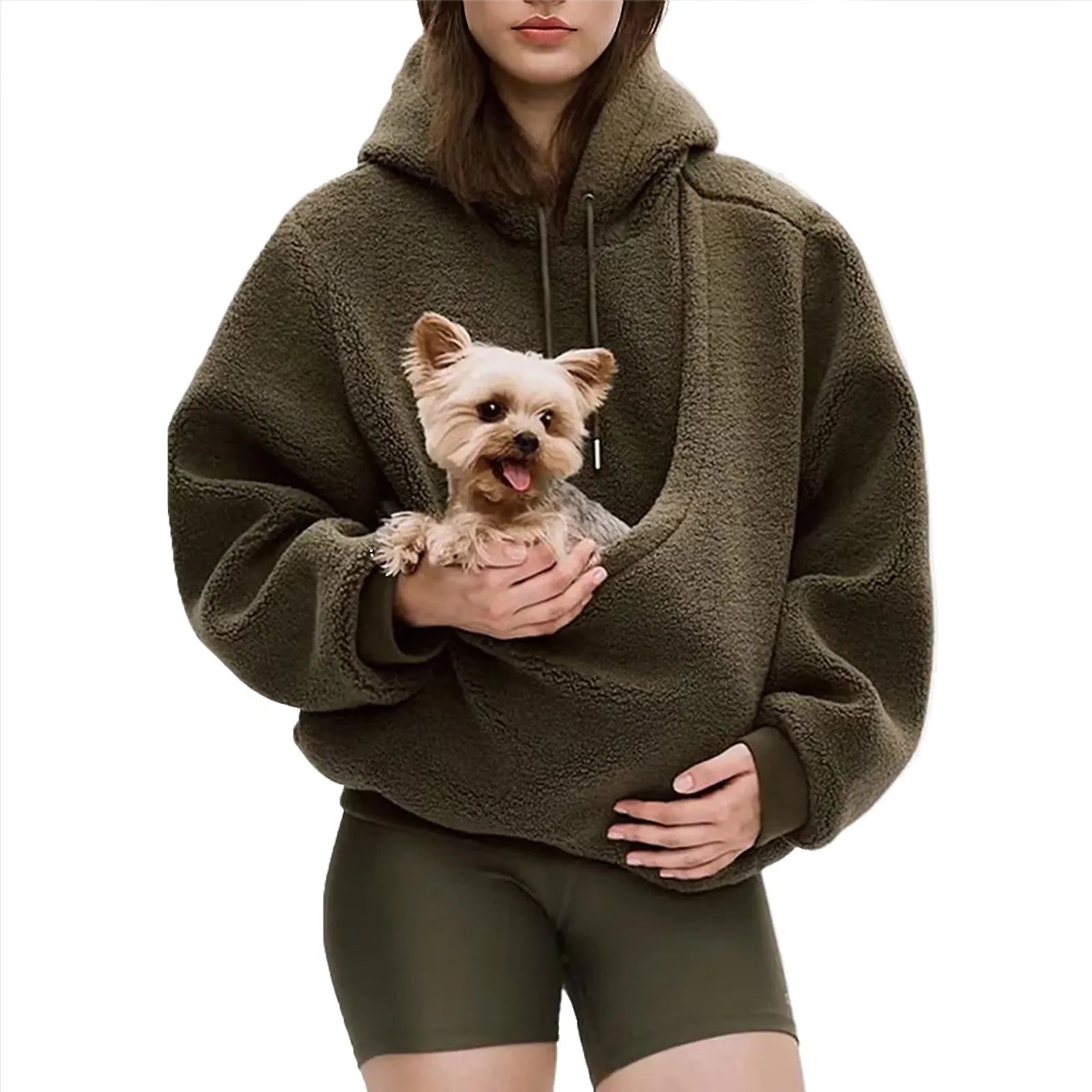 Plush Hooded Pet Pocket Sweatshirt - Unisex