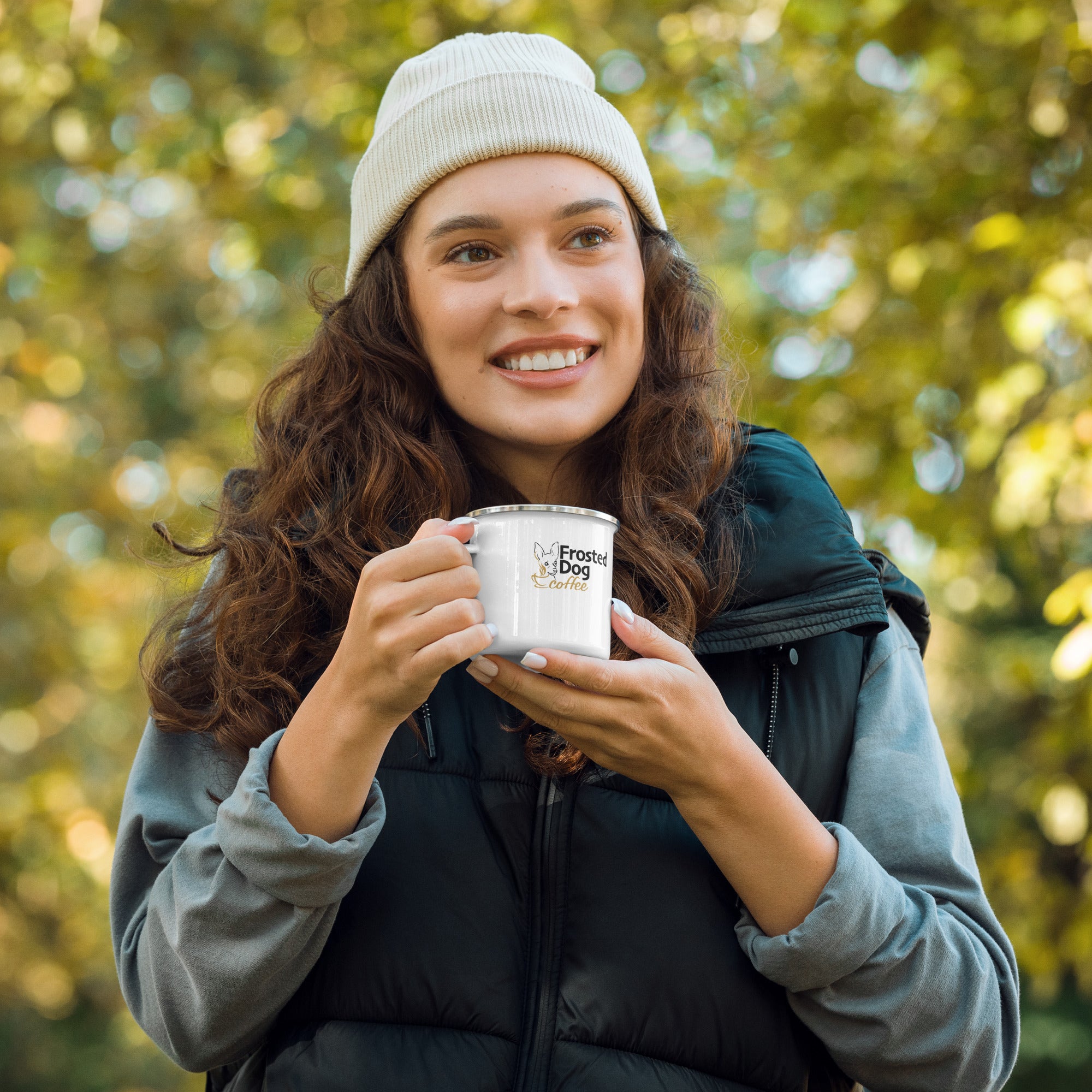 Frosted Dog Coffee Enamel Mug | Piper’s Roast Edition