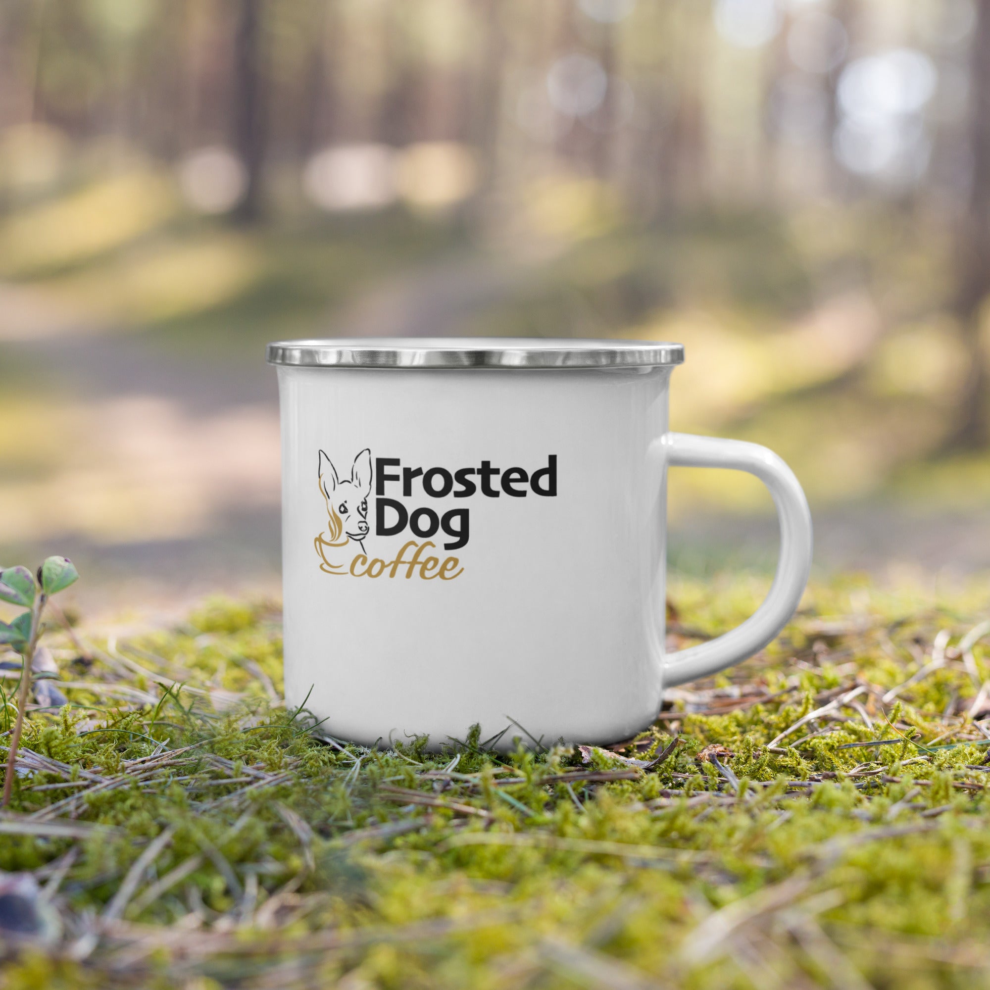 Frosted Dog Coffee Enamel Mug | Piper’s Roast Edition